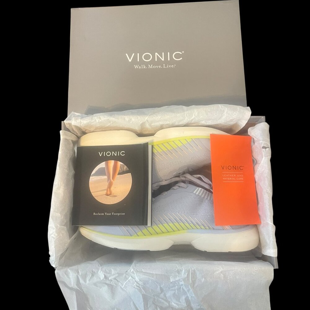 Vionic Women's Light Gray and Pale Pink Sneakers - Picture 3 of 14